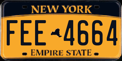 NY license plate FEE4664