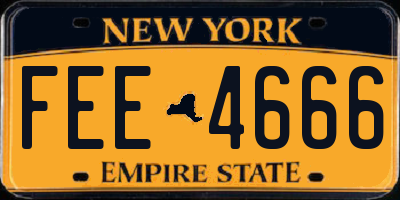 NY license plate FEE4666
