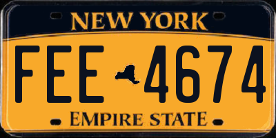 NY license plate FEE4674