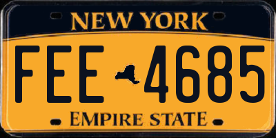 NY license plate FEE4685