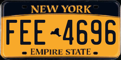 NY license plate FEE4696