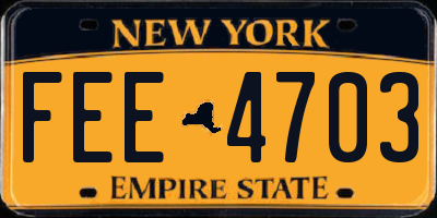NY license plate FEE4703