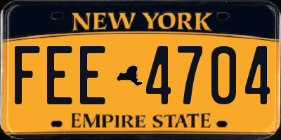 NY license plate FEE4704