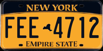 NY license plate FEE4712