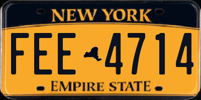 NY license plate FEE4714