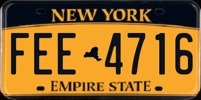 NY license plate FEE4716