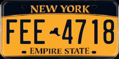NY license plate FEE4718