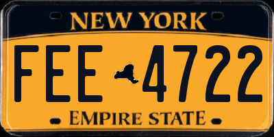 NY license plate FEE4722