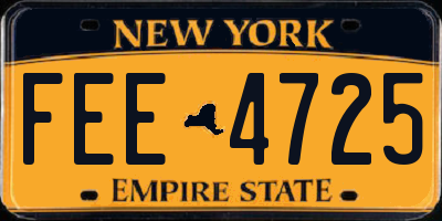 NY license plate FEE4725