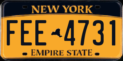 NY license plate FEE4731