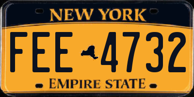 NY license plate FEE4732