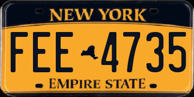 NY license plate FEE4735