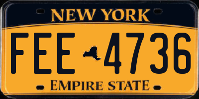 NY license plate FEE4736