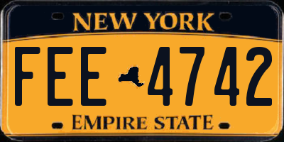 NY license plate FEE4742