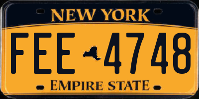 NY license plate FEE4748