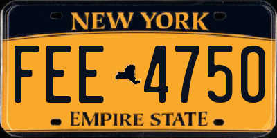 NY license plate FEE4750