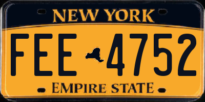 NY license plate FEE4752
