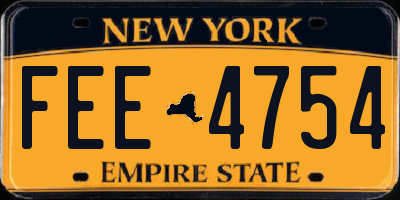 NY license plate FEE4754
