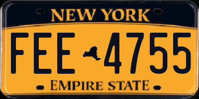 NY license plate FEE4755