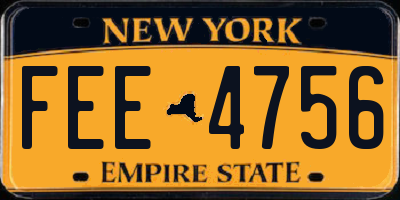 NY license plate FEE4756