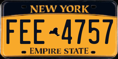NY license plate FEE4757