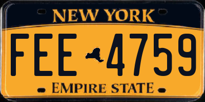 NY license plate FEE4759