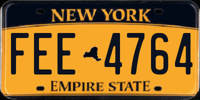 NY license plate FEE4764