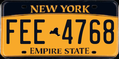 NY license plate FEE4768