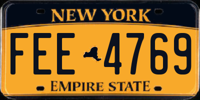 NY license plate FEE4769