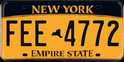 NY license plate FEE4772