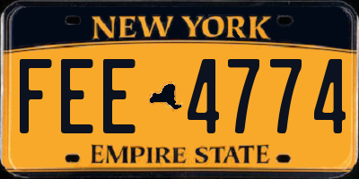 NY license plate FEE4774