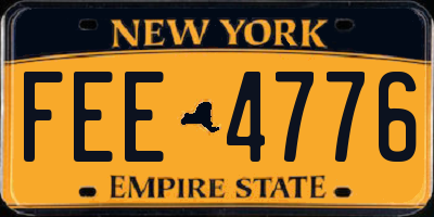 NY license plate FEE4776