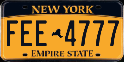NY license plate FEE4777