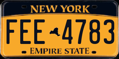NY license plate FEE4783