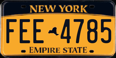 NY license plate FEE4785