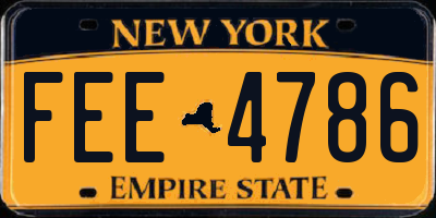 NY license plate FEE4786