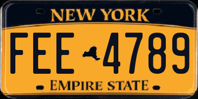 NY license plate FEE4789