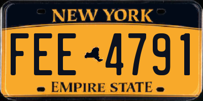 NY license plate FEE4791