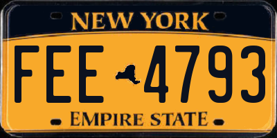 NY license plate FEE4793