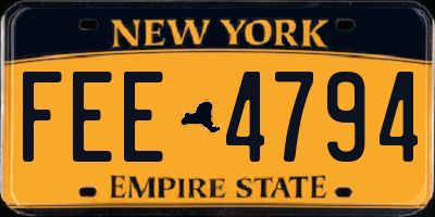 NY license plate FEE4794