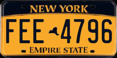 NY license plate FEE4796