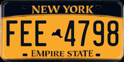 NY license plate FEE4798