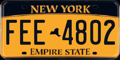 NY license plate FEE4802