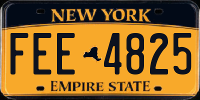 NY license plate FEE4825