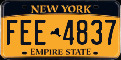 NY license plate FEE4837