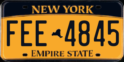 NY license plate FEE4845