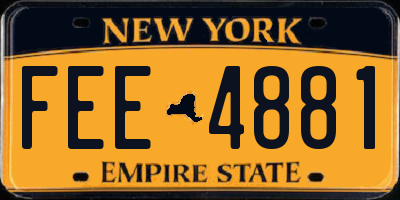 NY license plate FEE4881