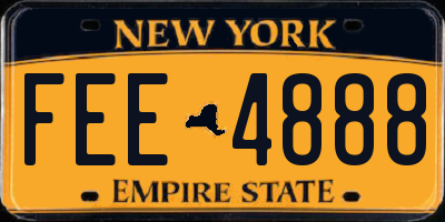 NY license plate FEE4888