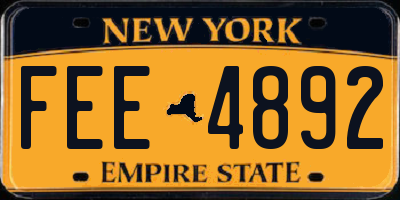 NY license plate FEE4892