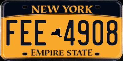 NY license plate FEE4908